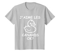 Citation Canard Enfant Humour Canard J'aime Les Canards T-Shirt, Enfant, Argent, 6 Ans