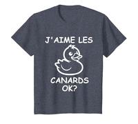 Citation Canard Enfant Humour Canard J'aime Les Canards T-Shirt, Enfant, Bleu Chiné, 4 Ans