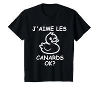 Citation Canard Enfant Humour Canard J'aime Les Canards T-Shirt, Enfant, Noir, 4 Ans