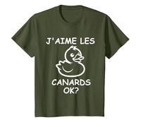 Citation Canard Enfant Humour Canard J'aime Les Canards T-Shirt, Enfant, Olive, 8 Ans