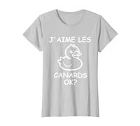 Citation Canard Enfant Humour Canard J'aime Les Canards T-Shirt, Femme, Argent, M