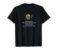 Citation Carpe Diem avec colibri fleurs jaunes T-Shirt