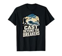 Citation « Cast Beyond That Breakers Fishing Ambition » T-Shirt Graphique avec Valeur