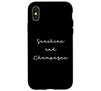 Citation Champagne Humour Sunshine and Champagne Coque pour iPhone X/XS