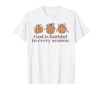 Citation chrétienne d'automne « God is Faithful in Every Season » T-Shirt
