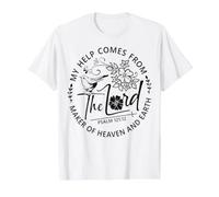 Citation chrétienne : Dieu Religieux Mon Aide Vient du Seigneur T-Shirt Graphique avec Valeur