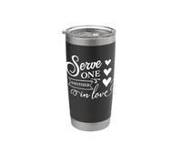 Citation chrétienne Serve One Another In Love Gobelet isotherme en acier inoxydable double paroi