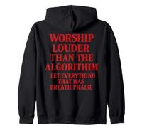 Citation chrétienne « Worship Louder Than The Algorithm » Sweat à Capuche