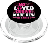 Citation croisée Known Loved Forgiven Made New in Christ Faith PopSockets PopGrip pour MagSafe