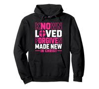 Citation croisée Known Loved Forgiven Made New in Christ Faith Sweat à Capuche