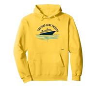 Citation « Cruising is My Therapy Vacation Lover Ocean Getaway » Sweat à Capuche, Unisexe pour Adultes, Citron, S