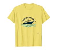 Citation « Cruising is My Therapy Vacation Lover Ocean Getaway » T-Shirt, Homme, Citron, XL
