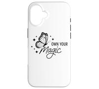 Citation d'affirmation Own Your Magic Butterfly Coque pour iPhone 16