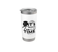 Citation d'Alice au pays des merveilles « It's always tea time » | Amoureux de thé Gobelet isotherme en acier inoxydable double paroi
