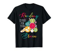 Citation d'amateur de Livres pour Les lecteurs La Lecture est de la Nourriture pour Votre Cerveau T-Shirt Graphique avec Valeur