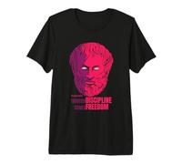 Citation d'Aristote Through Discipline Comes Freedom Philosopher T-Shirt Haut de Gamme