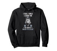 Citation d'avertissement de Loup Silencieux - Humour Sombre - Graphique Animal Sweat à Capuche
