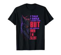 Citation d'avertissement de Loup Silencieux - Humour Sombre - Graphique Animal T-Shirt