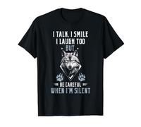 Citation d'avertissement de Loup Silencieux - Humour Sombre - Graphique Animal T-Shirt Graphique avec Valeur