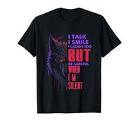 Citation d'avertissement de Loup Silencieux - Humour Sombre - Graphique Animal T-Shirt Graphique avec Valeur