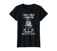 Citation d'avertissement de Loup Silencieux - Humour Sombre - Graphique Animal T-Shirt Graphique avec Valeur