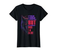 Citation d'avertissement de Loup Silencieux - Humour Sombre - Graphique Animal T-Shirt Graphique avec Valeur