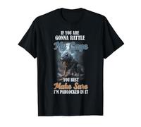 Citation d'avertissement en Forme de Cage de Loup T-Shirt Graphique avec Valeur, Homme, Noir, S