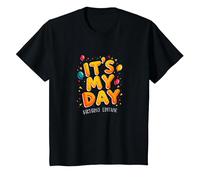 Citation de célébration Festive It's My Day Edition T-Shirt, Enfant, Noir, 8 Ans