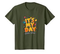 Citation de célébration Festive It's My Day Edition T-Shirt, Enfant, Olive, 2 Ans