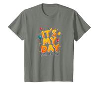 Citation de célébration Festive It's My Day Edition T-Shirt, Enfant, Vert Kaki chiné, 2 Ans