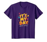 Citation de célébration Festive It's My Day Edition T-Shirt, Enfant, Violet, 10 Ans