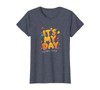 Citation de célébration Festive It's My Day Edition T-Shirt, Femme, Bleu Chiné, S