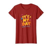 Citation de célébration Festive It's My Day Edition T-Shirt, Femme, Canneberge, XXL