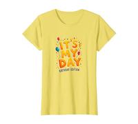 Citation de célébration Festive It's My Day Edition T-Shirt, Femme, Citron, XS