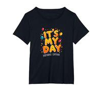 Citation de célébration Festive It's My Day Edition T-Shirt, Femme Grandes Tailles, Noir, 2X