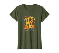 Citation de célébration Festive It's My Day Edition T-Shirt, Femme, Olive, M