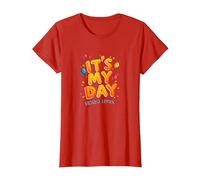 Citation de célébration Festive It's My Day Edition T-Shirt, Femme, Rouge, M
