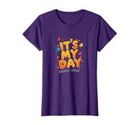 Citation de célébration Festive It's My Day Edition T-Shirt, Femme, Violet, XS
