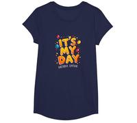 Citation de célébration Festive It's My Day Edition T-Shirt, Fille, Bleu Marine, XS
