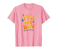 Citation de célébration Festive It's My Day Edition T-Shirt, Homme, Rose, M