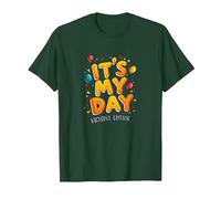 Citation de célébration Festive It's My Day Edition T-Shirt, Homme, Vert Forêt, 3XL