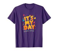 Citation de célébration Festive It's My Day Edition T-Shirt, Homme, Violet, M