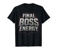 Citation de Final Boss Energy Dark Gaming Typographie T-Shirt