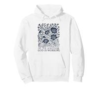 Citation de Foi Art Floral « in The Waiting God is Working » Femme Sweat à Capuche