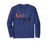 Citation de Foi avec Verset biblique chrétien « God is Good » Manche Longue