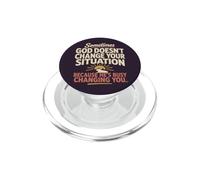 Citation de Foi chrétienne : Dieu Change toi Inspiration PopSockets PopGrip pour MagSafe