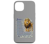 Citation de Foi chrétienne « Jesus is My King Lion » Coque pour iPhone 13