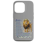 Citation de Foi chrétienne « Jesus is My King Lion » Coque pour iPhone 13 Pro
