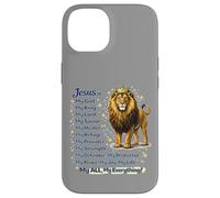 Citation de Foi chrétienne « Jesus is My King Lion » Coque pour iPhone 14