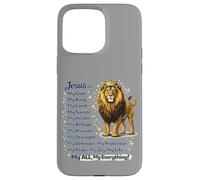 Citation de Foi chrétienne « Jesus is My King Lion » Coque pour iPhone 15 Pro Max